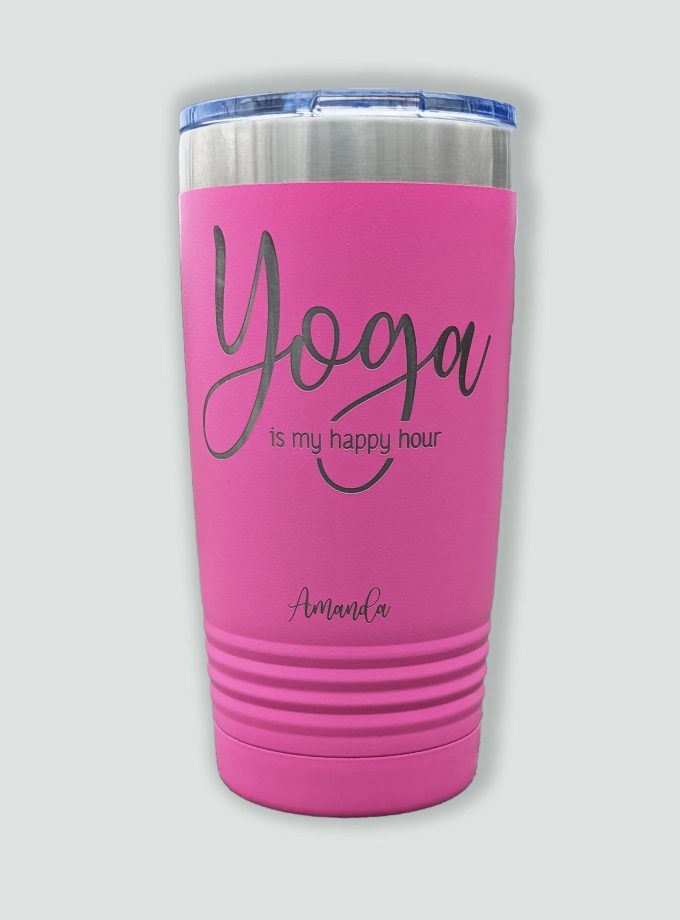 Yoga Is My Happy Hour - Personalized Tumbler