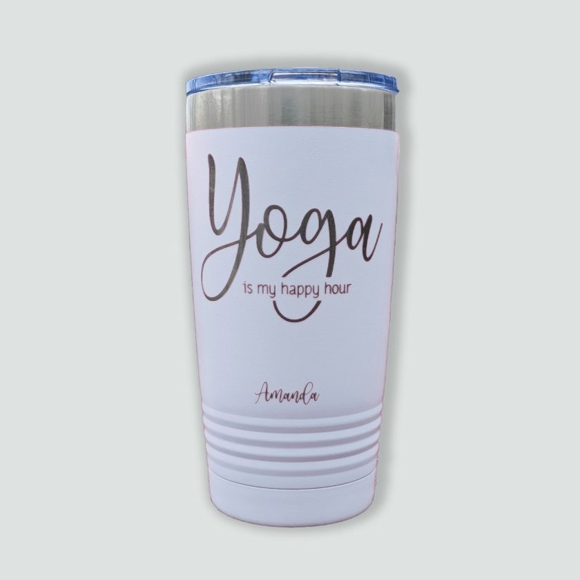Yoga Is My Happy Hour - Personalized Tumbler - Image 4